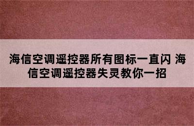 海信空调遥控器所有图标一直闪 海信空调遥控器失灵教你一招